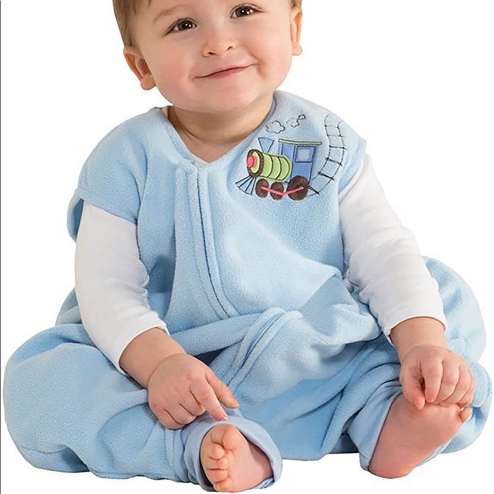 COPY - Unopened Halo early walker sleepsack. Light blue fleece. 1.0 TOG in size…